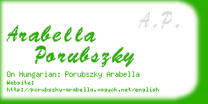 arabella porubszky business card